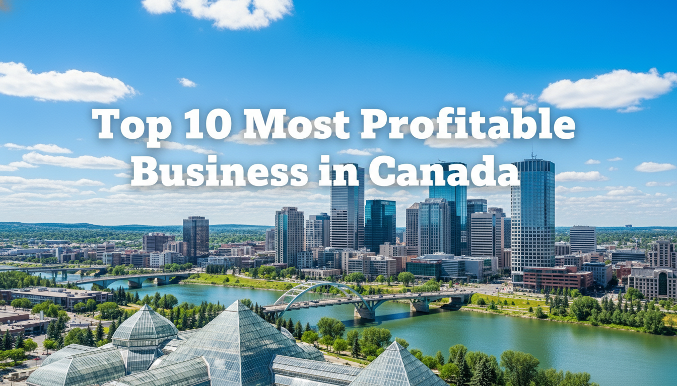 Write in bold 'Top 10 Most Profitable Business in Canada'